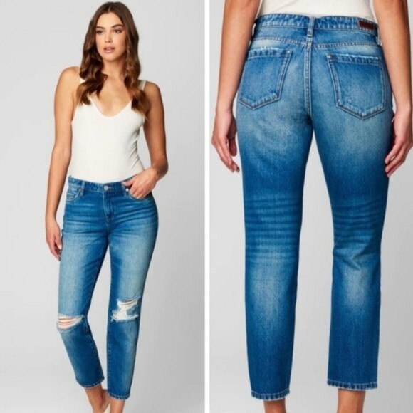NWT BlankNYC | The Ludlow crop girlfriend size 29  distress 100% organic cotton - Picture 1 of 11